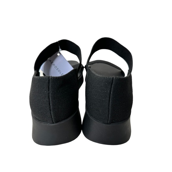 NEW Aerosoles Freedom Elastic Sandals Black Womens 11 11M Molded Footbed NWT - Picture 5 of 9